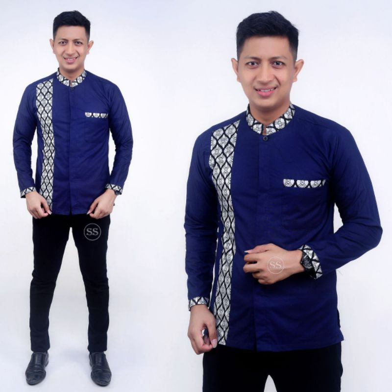 BAJU KOKO BATIK SYUBANUL MUSLIMIN KOKO GUS AZMI KOMBINASI