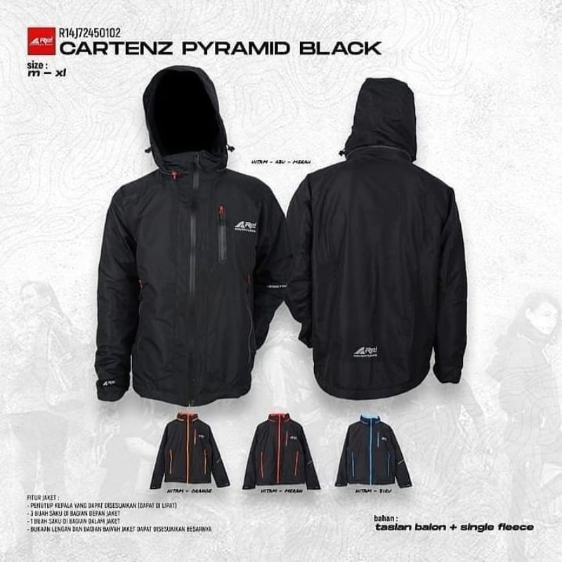JAKET AREI REI CARTENZ PYRAMID | JACKET WATERPROOF WINDPROOF RIDING PENDAKI GUNUNG POLAR ORIGINAL