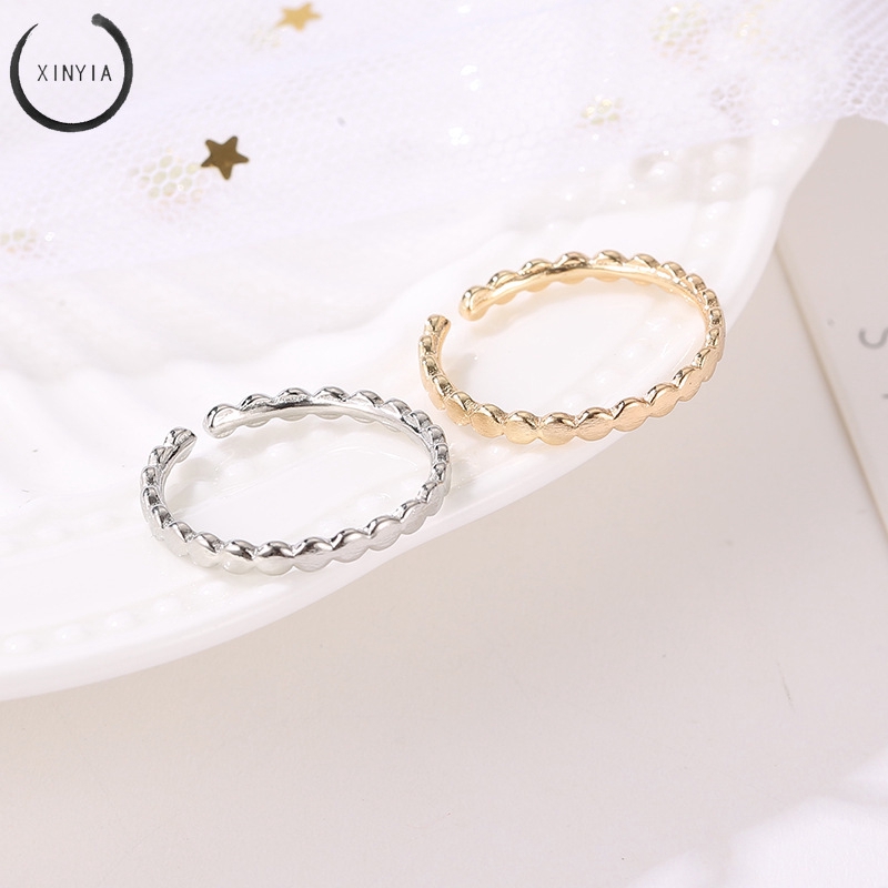 Pembukaan Cincin Charms Gelombang Versi Korea Adjustable Jewelry