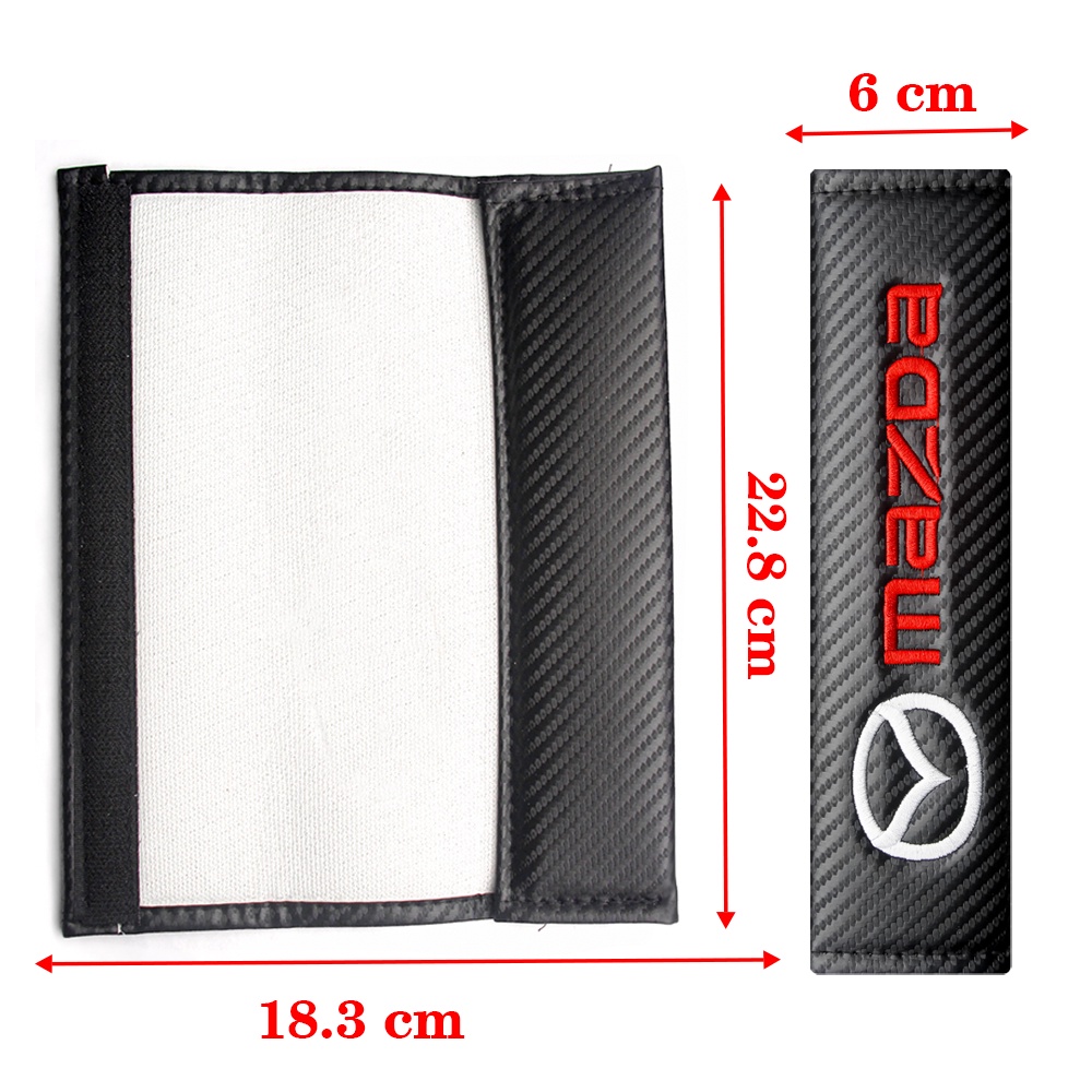 2pcs Cover Sabuk Pengaman Mobil Bahan Carbon Fiber Untuk Mazda 2 3 5 6 Atenza CX5 CX7 CX8