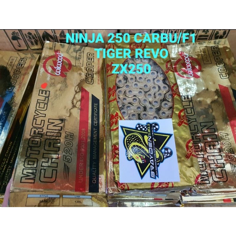 RANTAI GOLD NINJA 250/RANTAI GOLD CBR 250/RANTAI GOLD R25/RANTAI GOLD ROCK BIKER 520 130