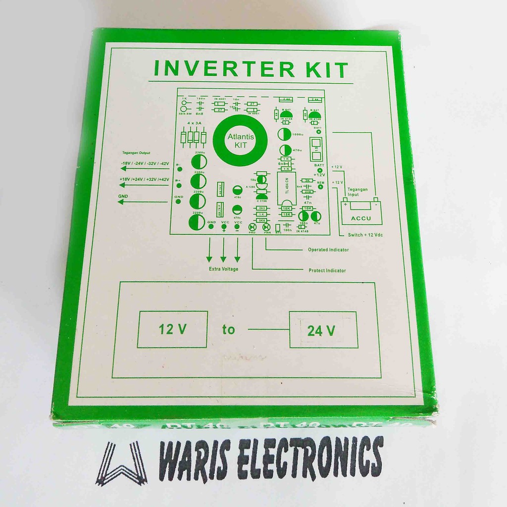 rangkaian kit inverter DC 12V ke 24V CT