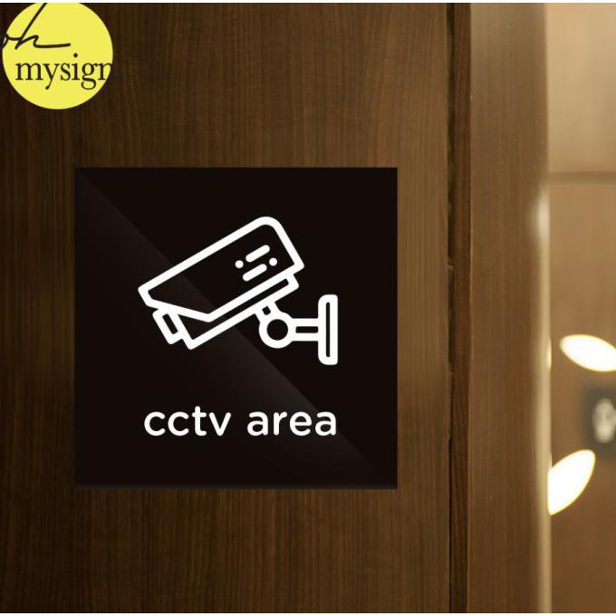 

✨BISA COD✨ Sign Akrilik CCTV Area Printed | Papan Penanda | Stiker Akrilik