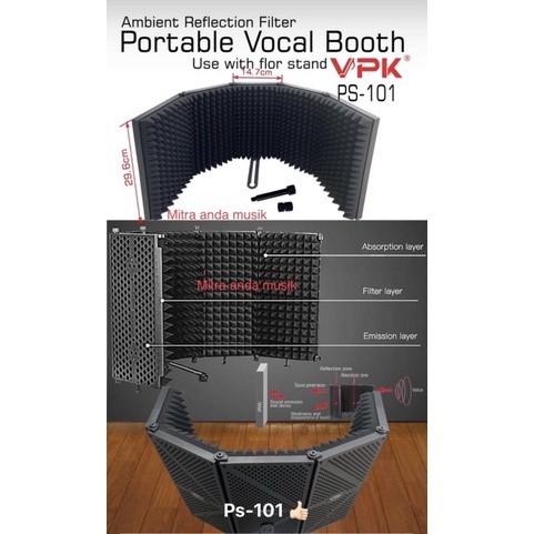 vocal booth reflection filter live streaming recording studio