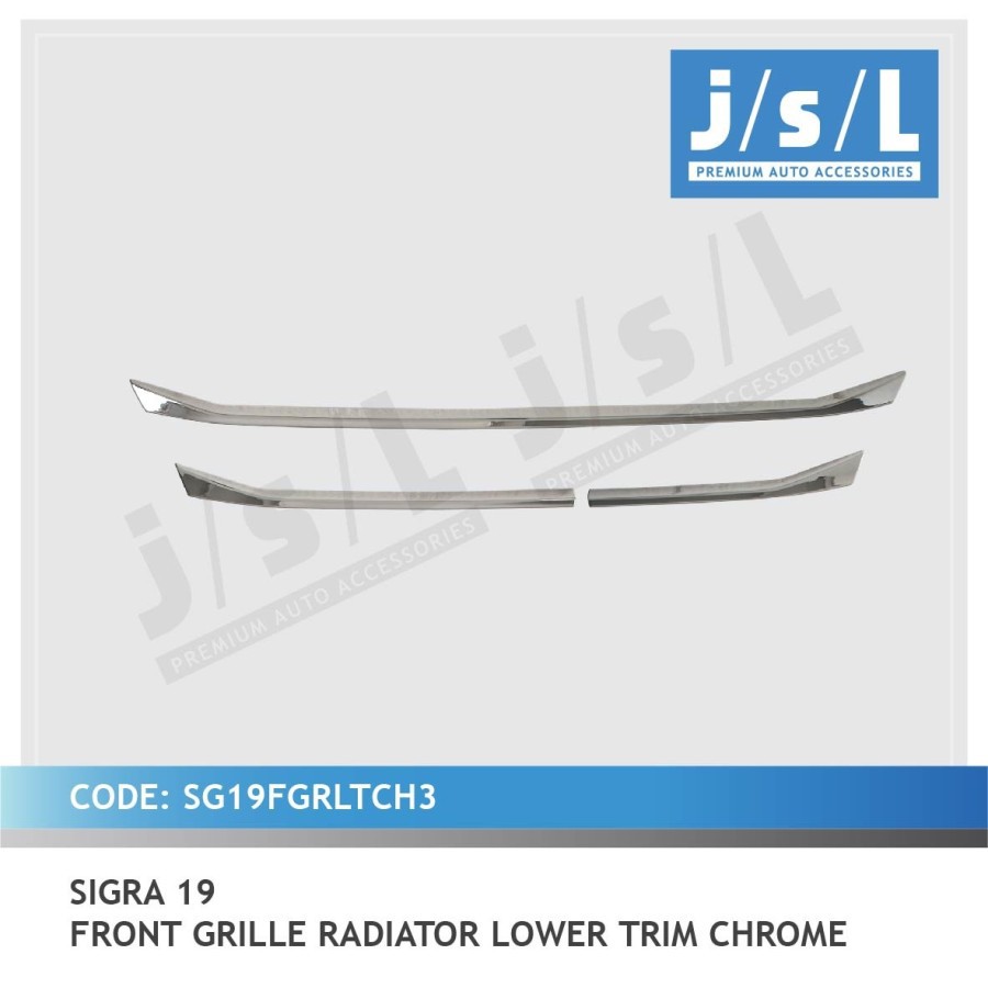 list radiator bawah sigra 2019 front lower bumper trim chrome jsl