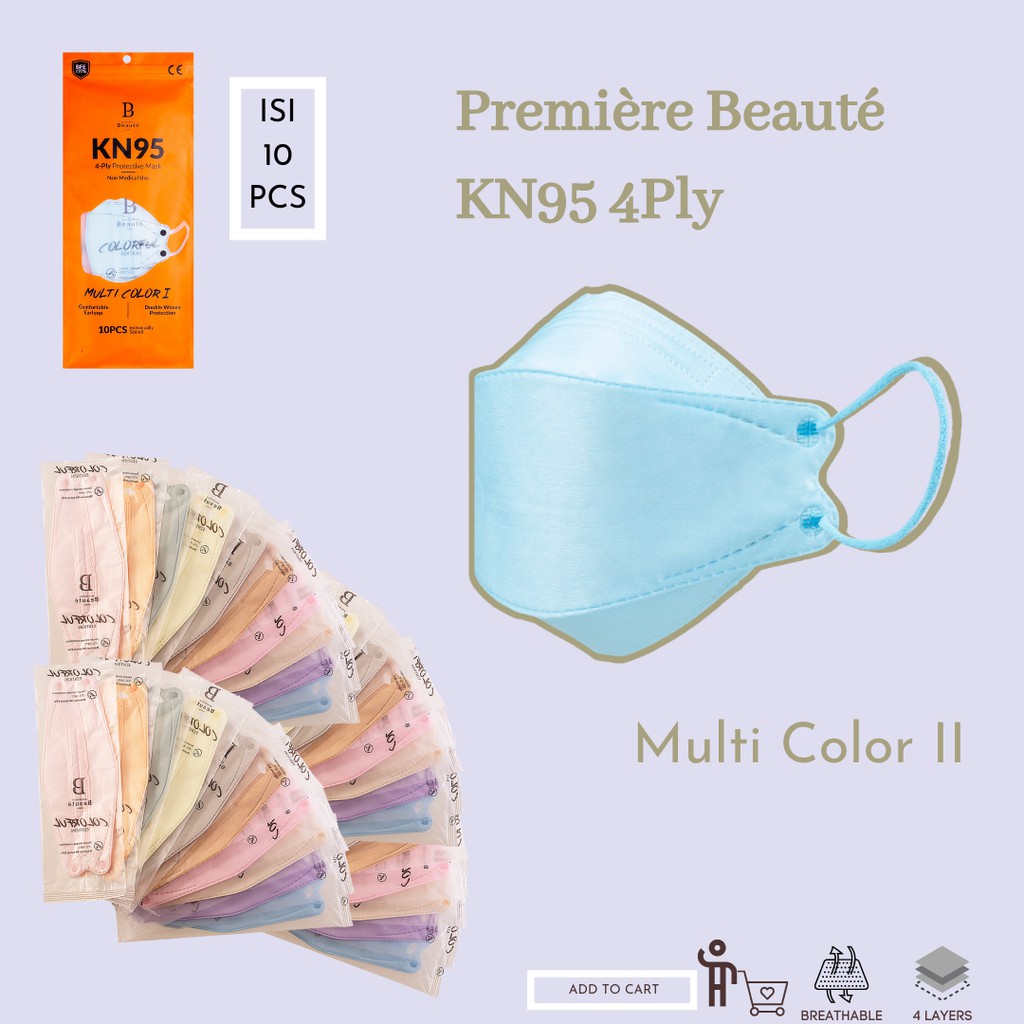 Masker KN95 Warna mix nude isi 10 Premiere beaute good quality grosir disposable sekali pakai