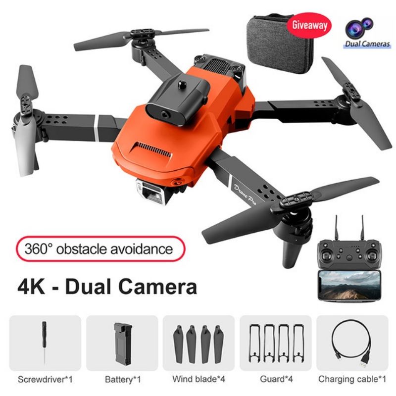 Drone New K6 Wifi FPV Dual Kamera 4K with Sensor Anti - Collision