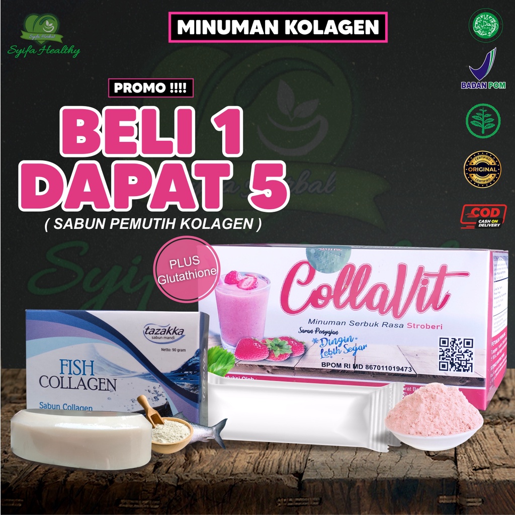 Jual Collagen Pemutih Badan Collavit Collagen Drinks Isi Sachet Sudah Bpom Dan Halal Mui