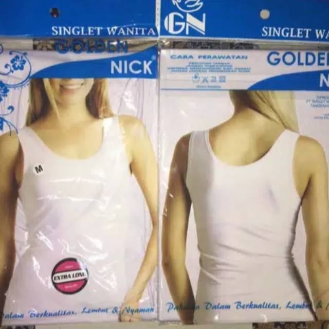 Golden Nick Singlet Tanktop EXTRA LONG AT 48 Lembut Nyaman Di pakainya