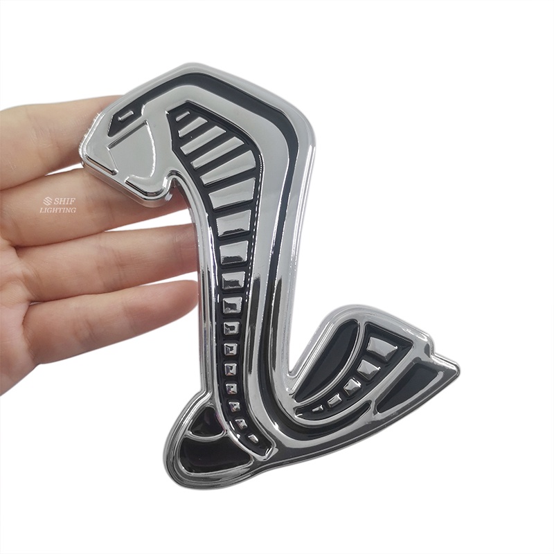 1pc Stiker Emblem Logo Ular Kobra Bahan Metal Untuk Dekorasi Mobil Ford