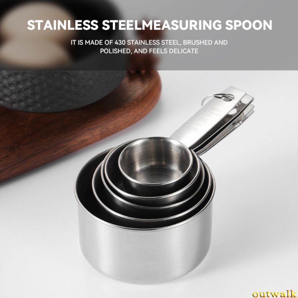 Set 5 Pcs Sendok Takar Bahan Stainless Steel 430 Untuk Baking