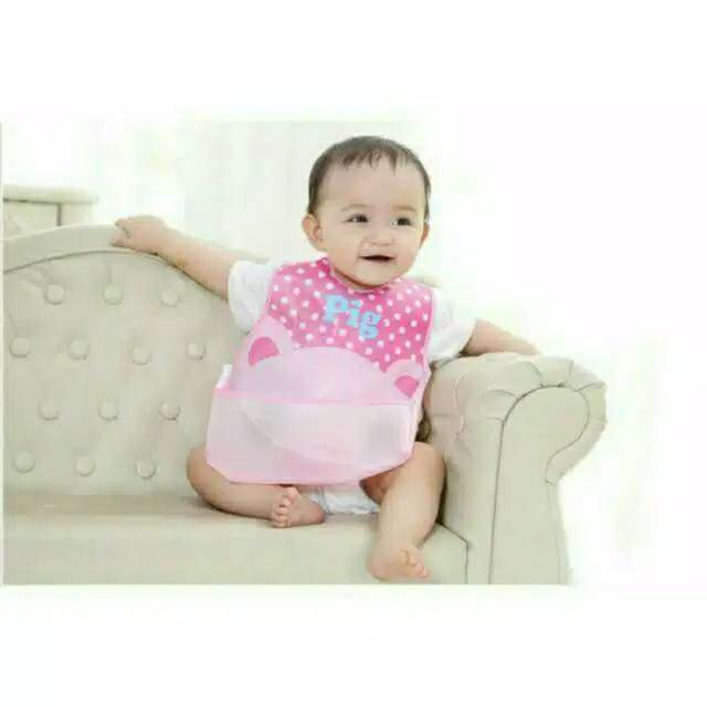 Slabber Plastic / Celemek Bayi / Slaber Plastik Waterproof / Baby Bib / Tadah Liur Anti Air