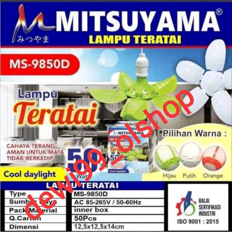 Lampu Ms-9850D Lampu Teratai 50watt chaya berwarna putih sangat bagus di gunakan karna bntuk nya yg unik dan menarik