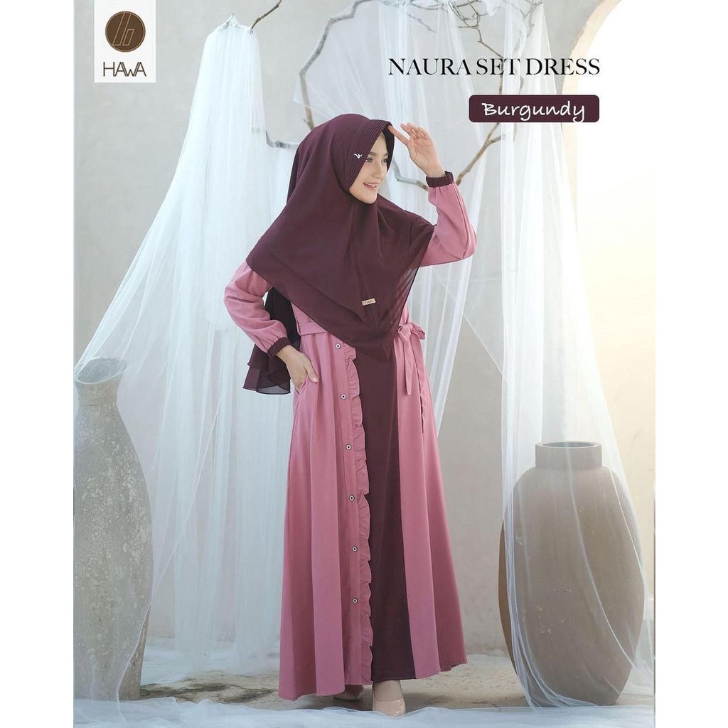 Terlaris Gamis Wanita Lengan Panjang Fashion Muslim Devi Fit  L-XL Lingkar Dada 100cm Panjang 130 CM