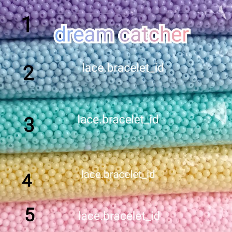 manik manik mute BABY PASTEL 4mm manikmanik baby pastel manik-manik monte tali gelang  kalung  beads