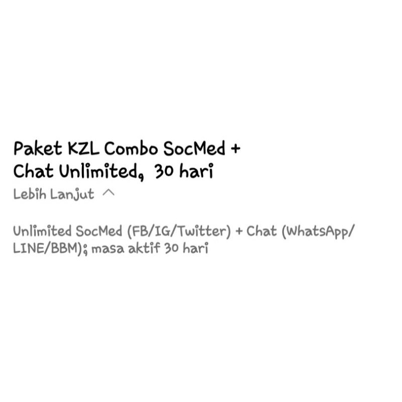 Paket Data Axis KZL Combo Chat Unlimited