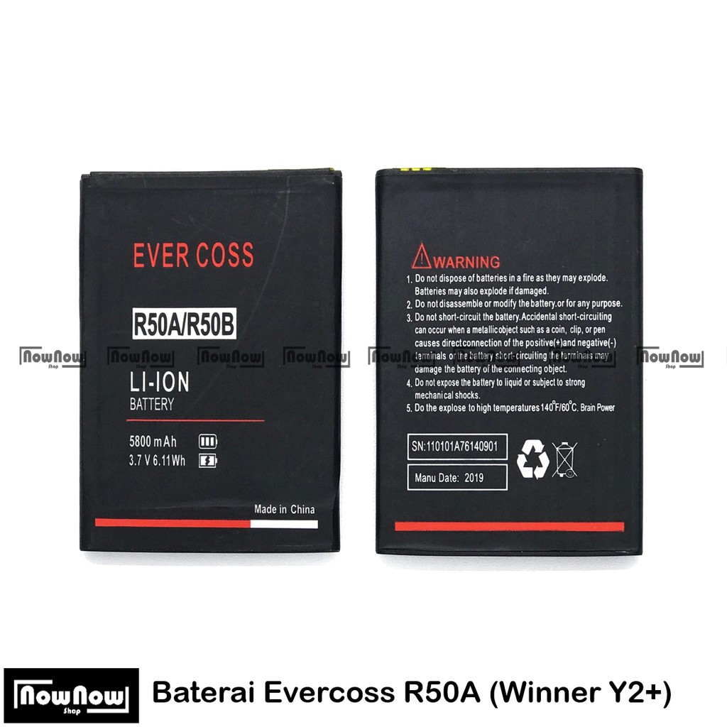 Baterai Evercoss R50A Winner Y2 Plus Original Double Power Batre Batrai Battery HP