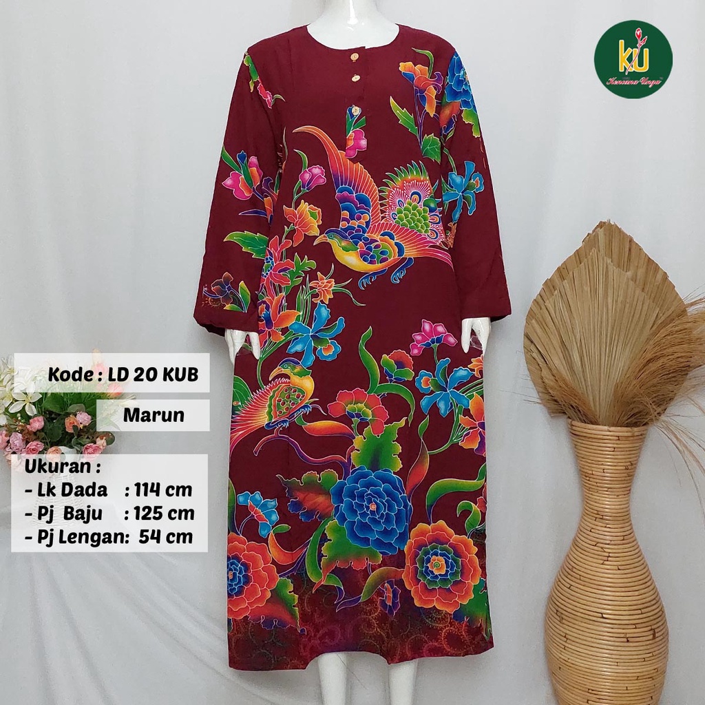 COD LD 20 KUB | DASTER PANJANG KENCANA UNGU ASLI LABEL BIRU | LongDress Wanita Lengan Panjang Busui ini-Marun J