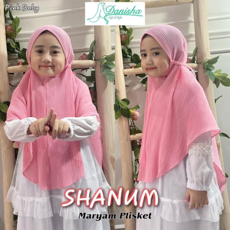 SHANUMA Hijab anak bergo full plisket