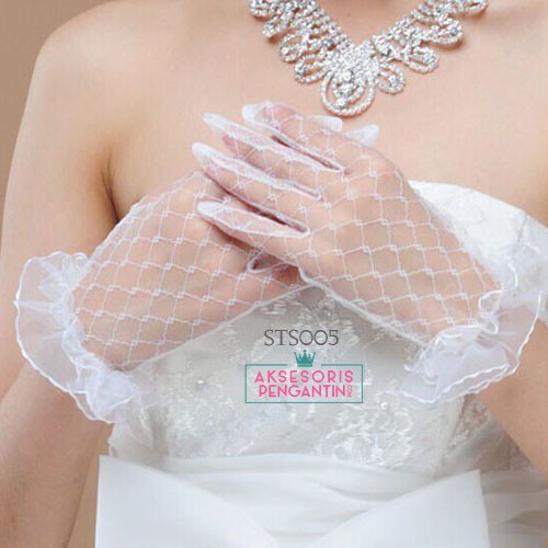 [LIMITED STOCK] WEDDING GLOVES SARUNG TANGAN LACE AKSESORIS PENGANTIN PUTIH STS005