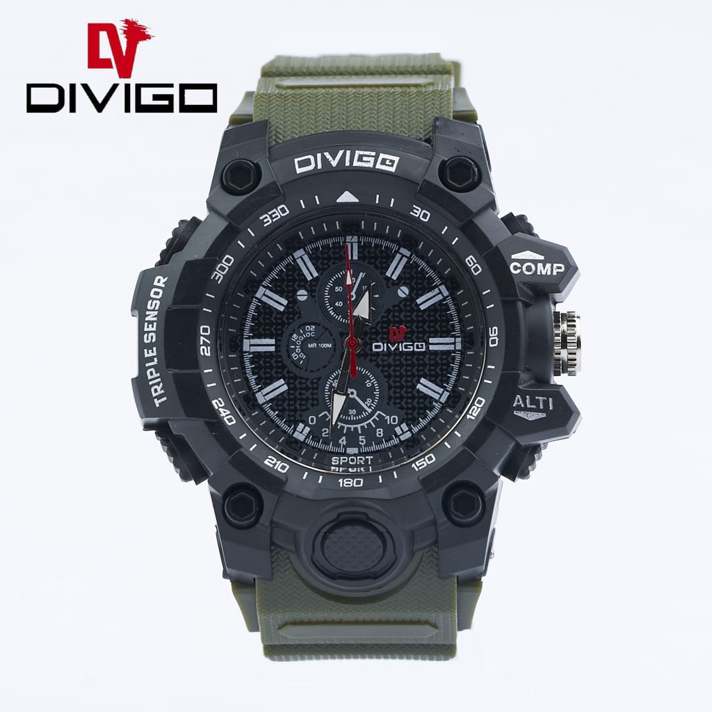 Beta0909 Jam Tangan Pria Divigo Analog Sport Strab Rubber Tahan Air D4G-A