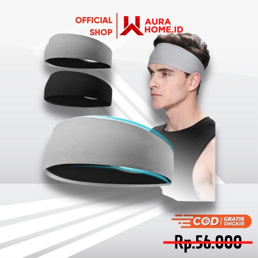 Bandana Headband Olahraga Elastic Sport Hairbands / Headband Ikat Kepala Cowo Cowok Cwok Laki Laki P