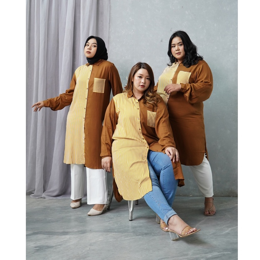 VITSEL STORE OFFICIAL-TUNIK JUMBO / BIG SIZE |ADZANA TUNIK MUSTARD