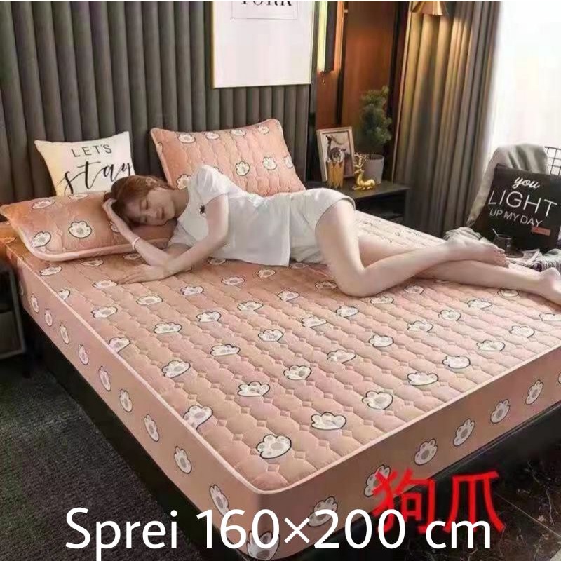 SPREI WATERPROOF SPREI ANTI BOCOR PLUS SARUNG BANTAL 2 PCS UKURAN 160×200 cm