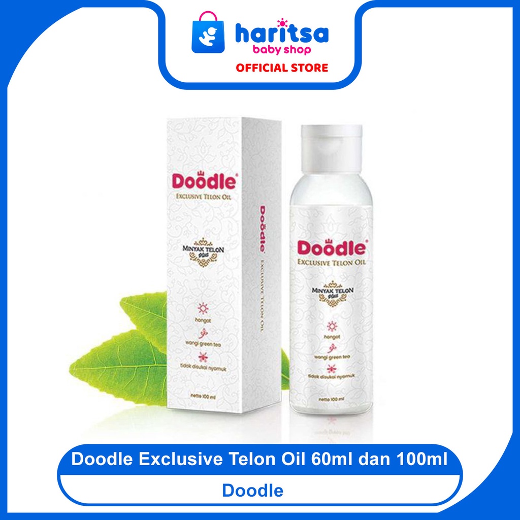 DOODLE MINYAK TELON DOODLE GREEN TEA untuk bayi dan anak 100ml 60ml travel size