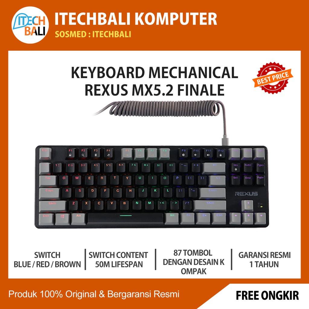 Keyboard Gaming Mechanical REXUS Legionare MX5.2 Strato Black | Gaming Keyboard