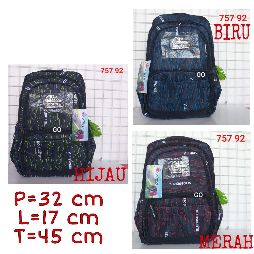 sogo PALO ALTO Backpack Super Tas Sekolah Tas Kuliah Tas Ransel Laptop dengan Raincover