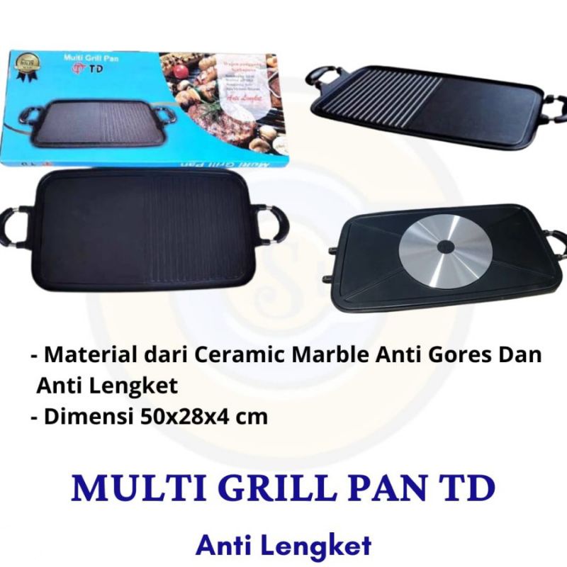 TD pemanggang panjang / pagangan kotak  MULTI GRILL PAN / Panggangan Serbaguna