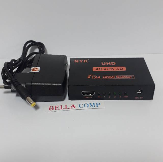 NYK HDMI Splitter 4 Port 1-4 HDCP Full HD 3D 4Kx2K 4K x 2K UHD Spliter