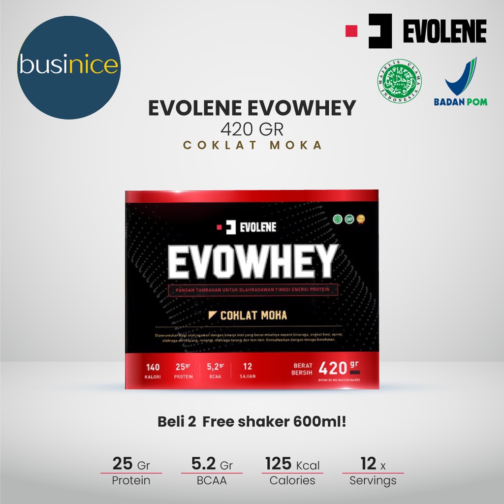 Evolene Whey Protein Evowhey 456 Gram 12 Sachet 456gr BPOM Halal Evo Whey