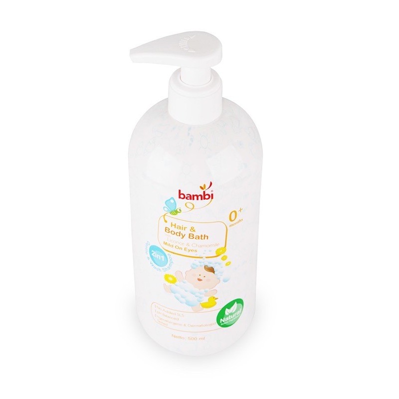 Bambi baby hair &amp; body wash 500ml | sabun sampoo bayi