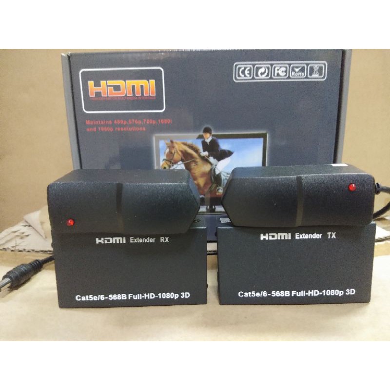 HDMI Extender 60Meter Over Kabel LAN Cat5 / Cat6