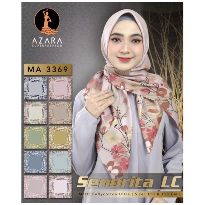 MURAH Jilbab Hijab Motif Segiempat Hijab Voal Lasercut Azahra oleh-oleh haji umroh