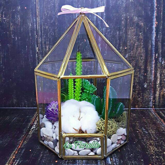 Artificial Succulent Arrangement Terarrium Sukulen Kaktus Plastik Terarium