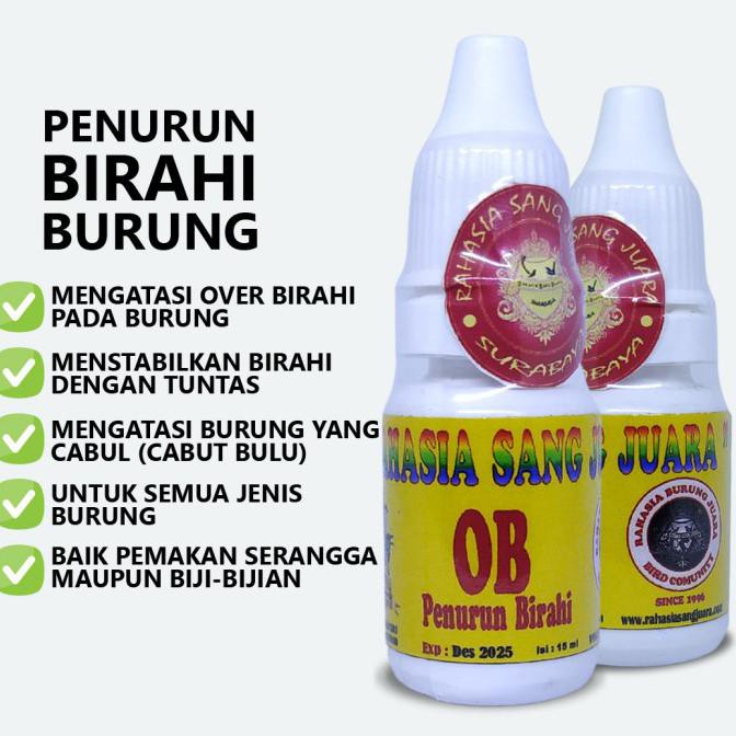 OBAT PENURUN OVER BIRAHI BURUNG MURAI LOVEBIRD PLECI KACER CUCAK IJO