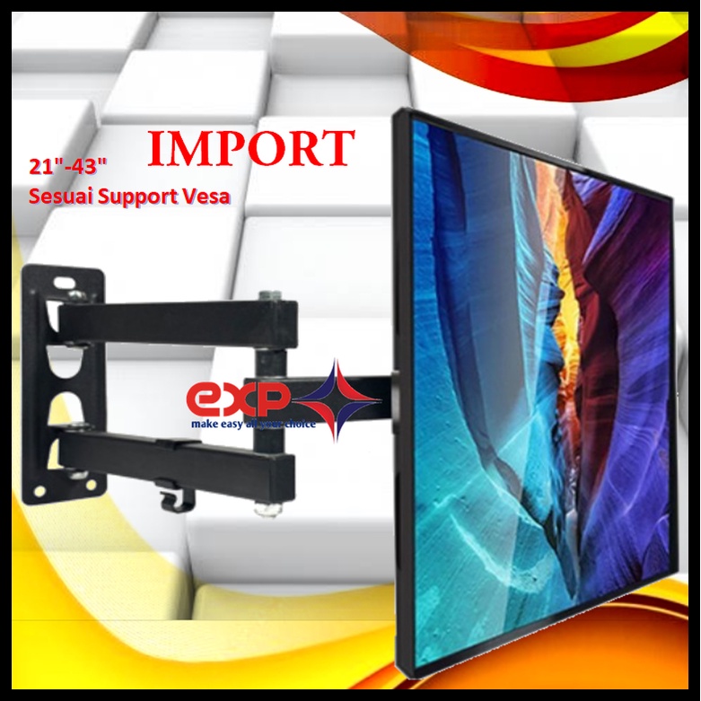 Bracket TV LG 14 s/d 43 inch 6 ARAH FULL BESI SUPER KOKOH GARANSI 100% ORI