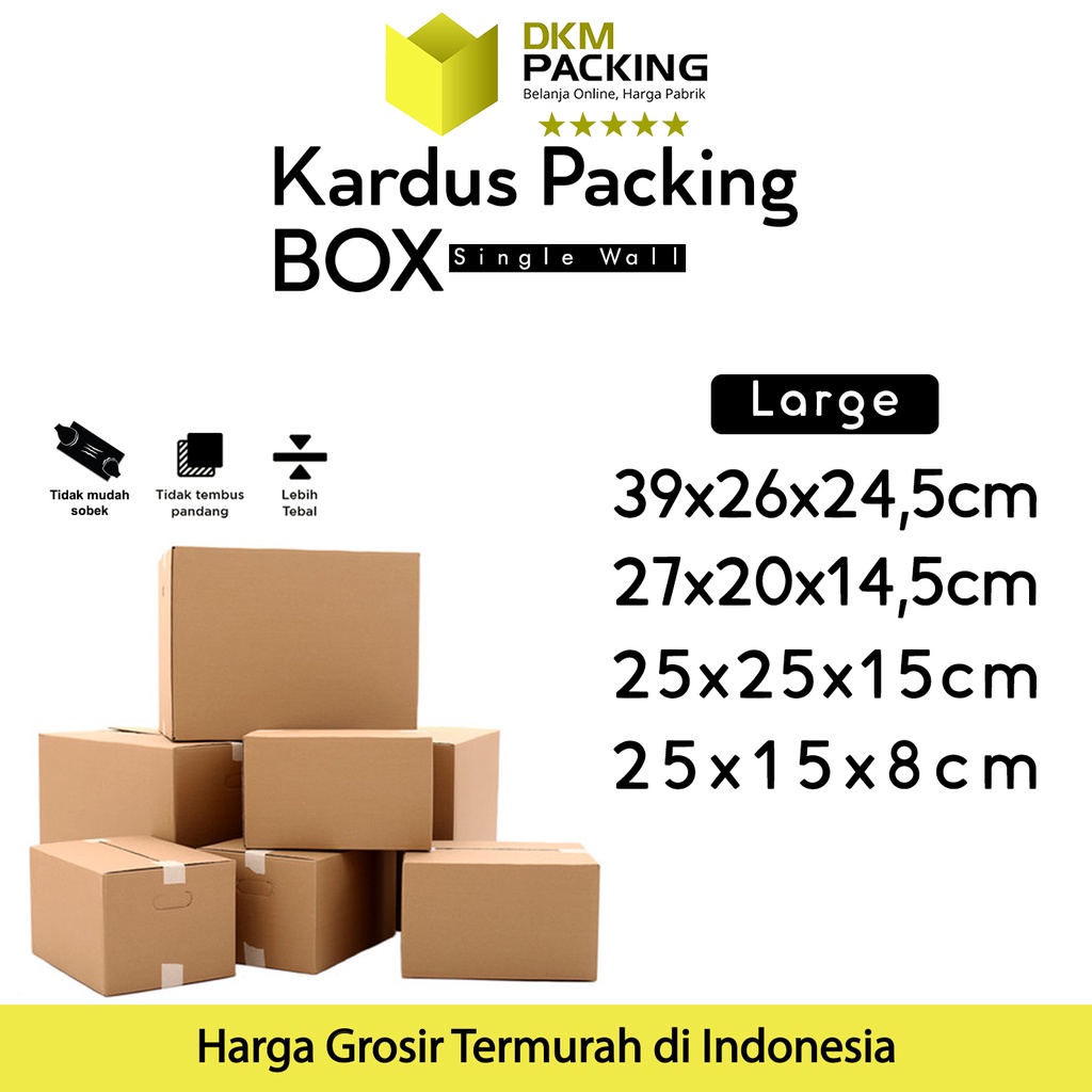 

KARDUS PACKING KARTON BESAR BOX KOTAK DUS LARGE RUSFET PACKAGING POLOS TEBAL