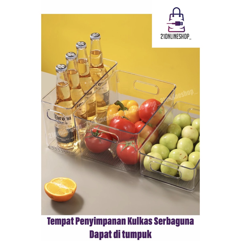 Tempat Penyimpanan Kulkas Kontainer Box Refrigerator Serbaguna Akrilik