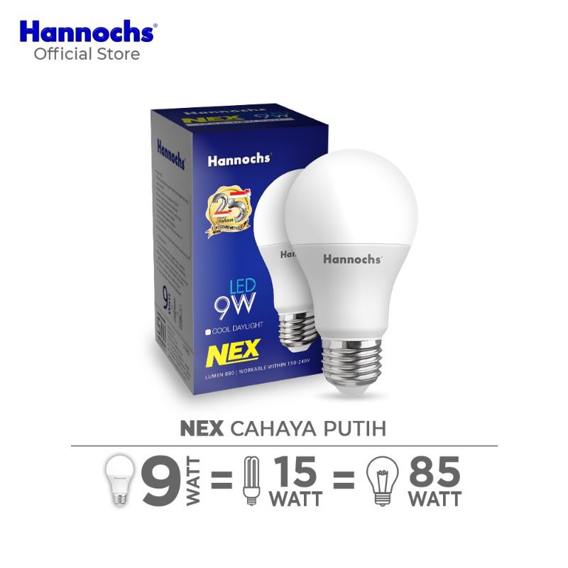 Lampu LED Hannochs NEX 5/7/9/12/15 Watt - Cahaya Putih