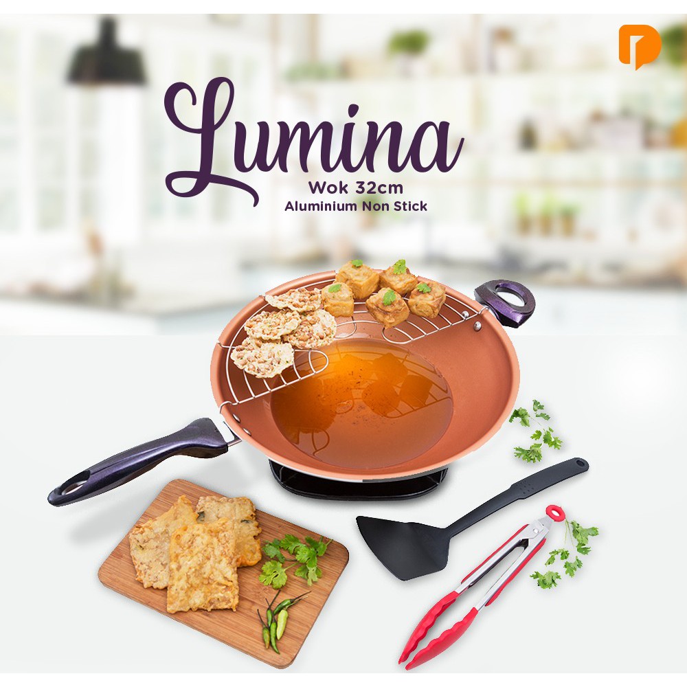 Lumina Wok 2 Cm Aluminium Non Stick by Dusdusan Set Peralatan Masak Bahan Teflon Anti Karat
