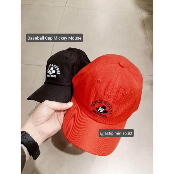 Promo Murah MINISO Topi MICKEY MOUSE Collection RED / BLACK (sz.57cm)