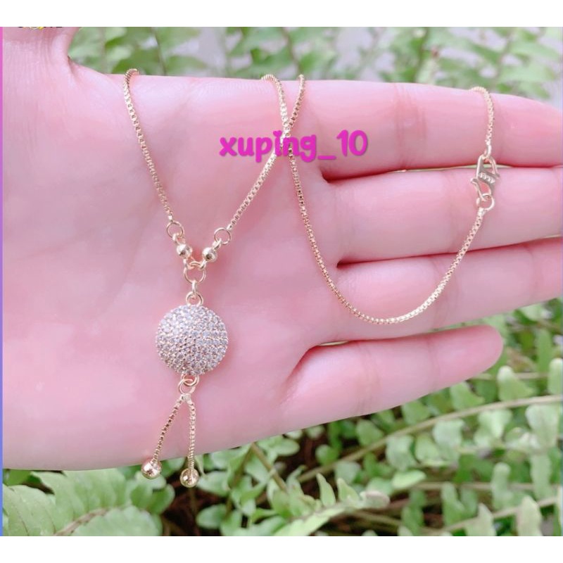 Kalung Xuping Gold Kalung Dewasa Model Italy Liontin Permata Love Emas KD21
