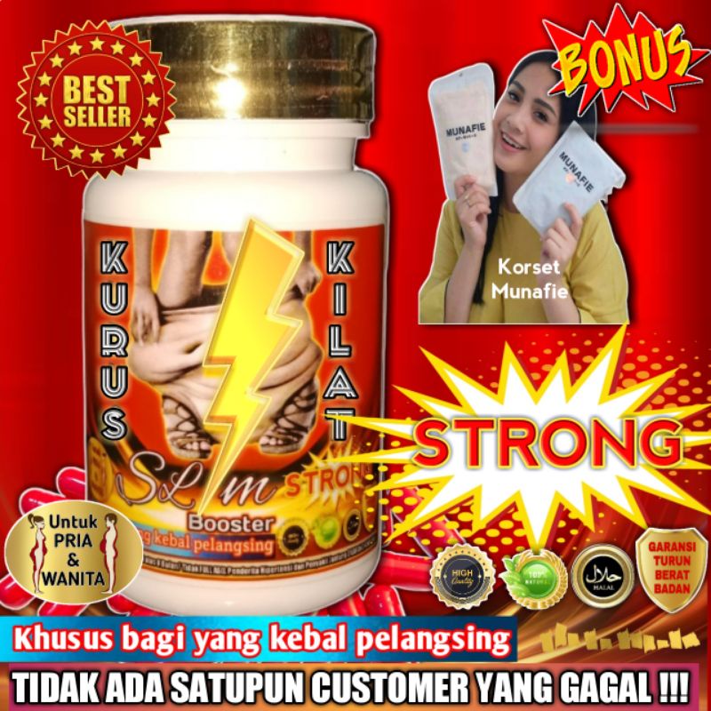 Slim Booster Strong Kurus Kilat Obat Diet Herbal Ampuh Pelangsing Badan No Herballife Teh Pelangsing