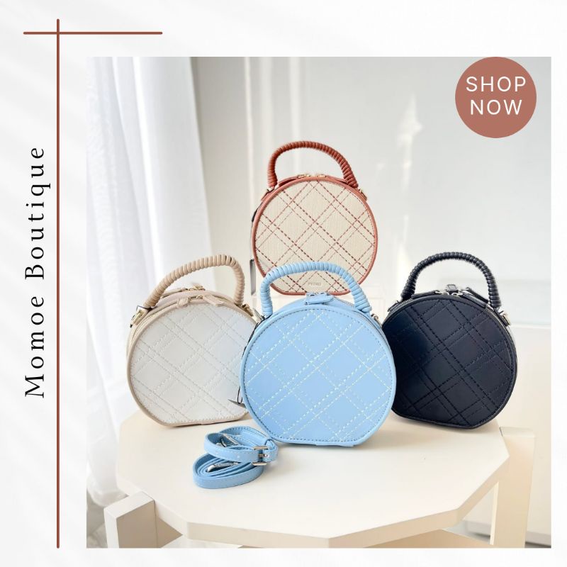 P406 Tas Selempang Pedro Cala Quilted Round Sling Bag
