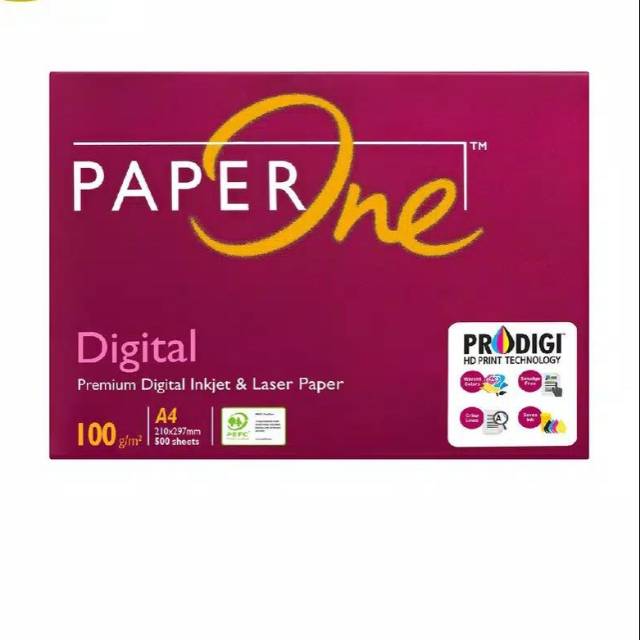 

PaperOne kertas fotocopy A4 100gr - 1 ream (500 lembar)