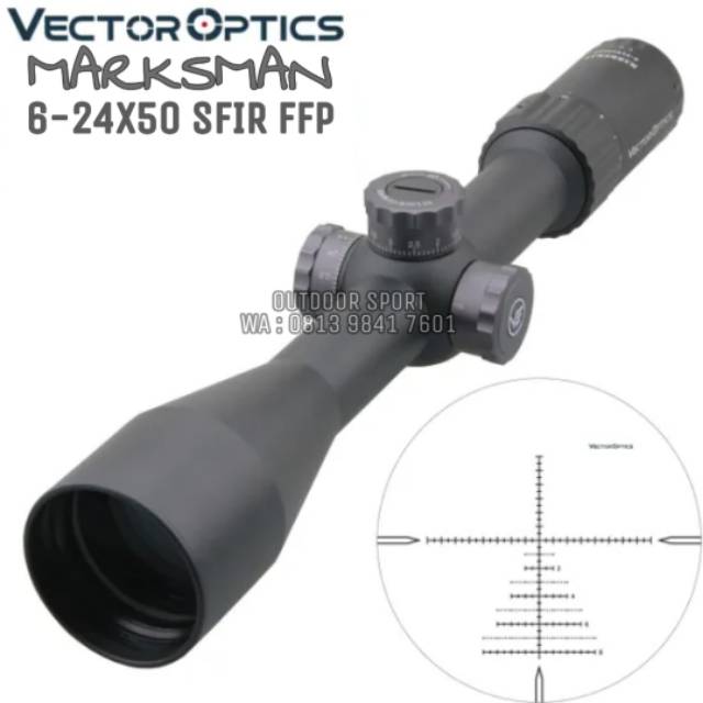 Telescope Vector Optic Marksman 6-24X50 FFP SFIR Tube 30 Reticle Glass | Riflescope | Teleskop